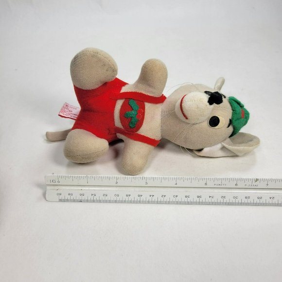 1979 Fun Farm Christmas Elf Helper Mouse Vintage 7" Stuffed Plush Toy *STAINS - Picture 10 of 11